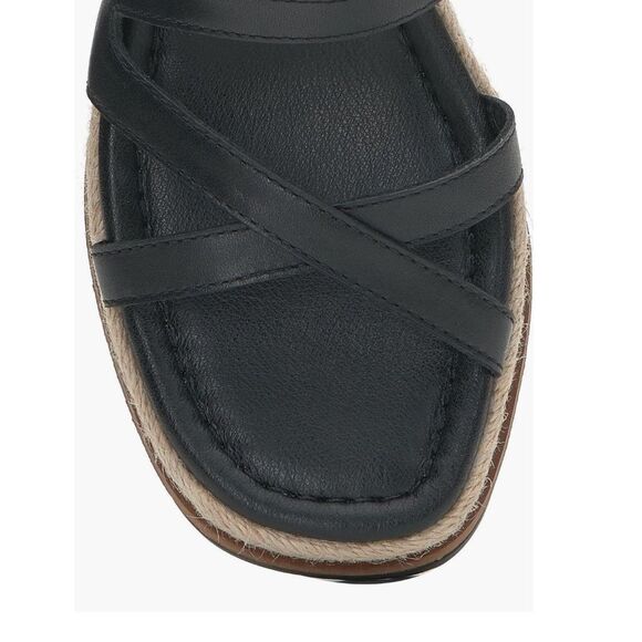 NWT LUCKY BRAND BLACK CAROLIE ESPADRILLE WEDGE STRAPPY SANDAL WOMENS NEW IN BOX - Picture 8 of 10